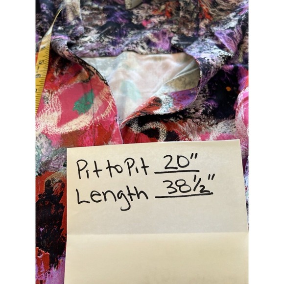 Simply Art By Dolcezza Dress Tunic Shift 100% Viscose Size S Abstract Watercolor - Picture 7 of 7